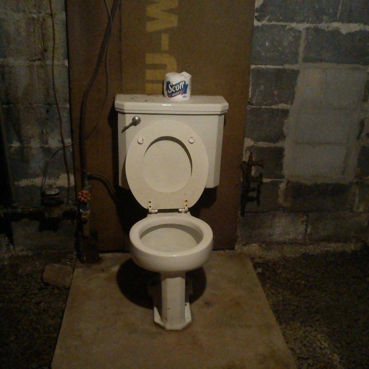 toilet in basement