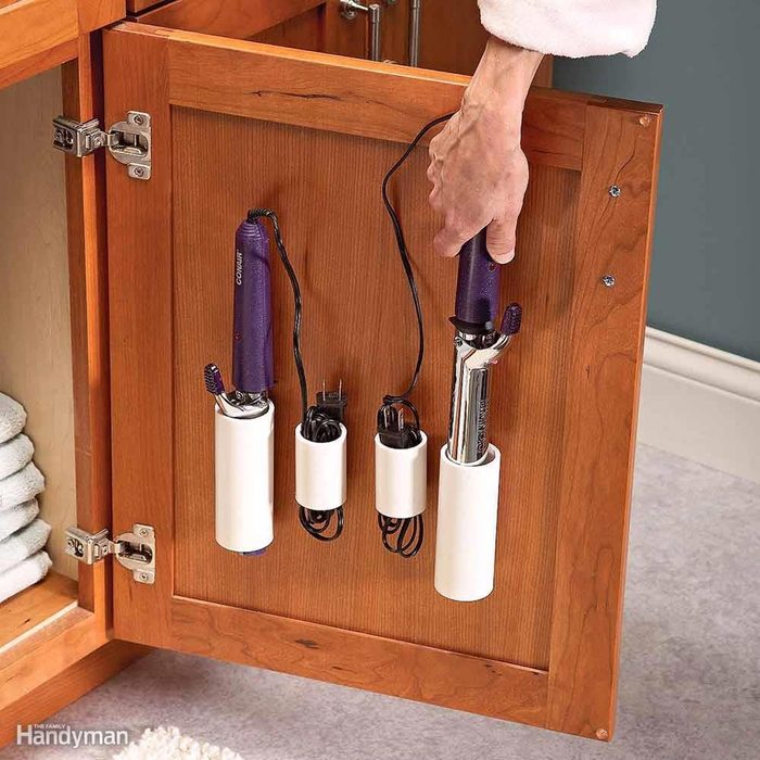 clever home organizing hacks - curling iron holders