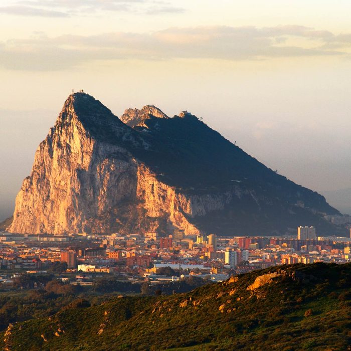 The rock of gibraltar in the morning dawn