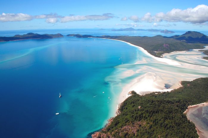 Whitehaven Island, famous for its white sand, is part of the Whitsunday Island group, Queensland, Australia