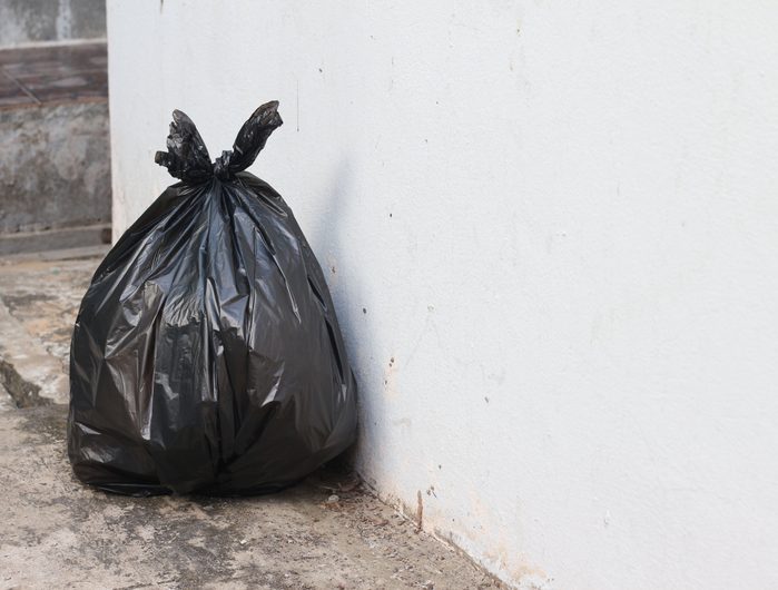 Black plastic garbage bags