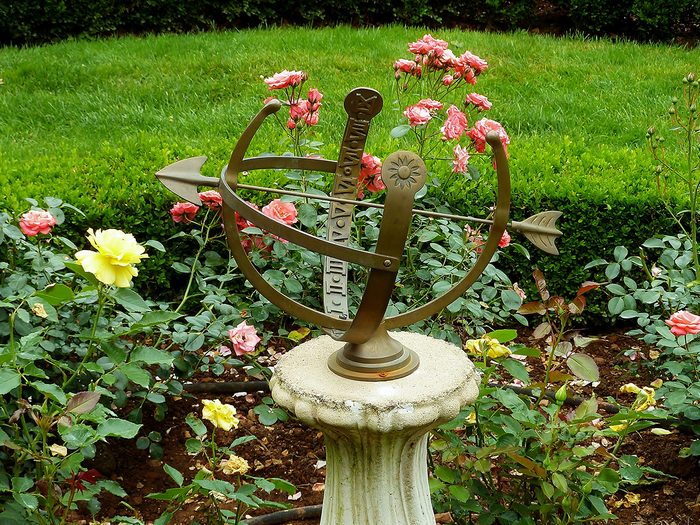 Sundial in a garden