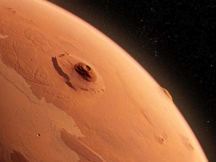 3d rendered illustration of the mars - olympus mons