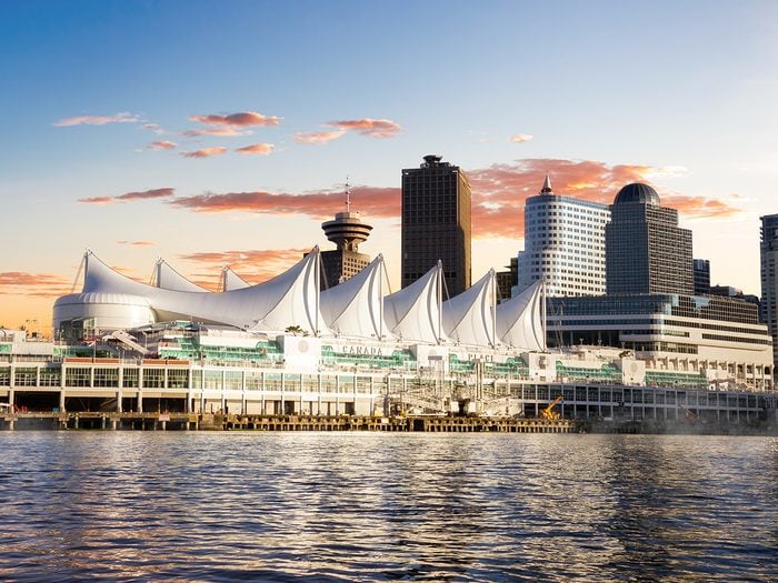 Canada landmarks - Canada Place in Vancouver at sunset