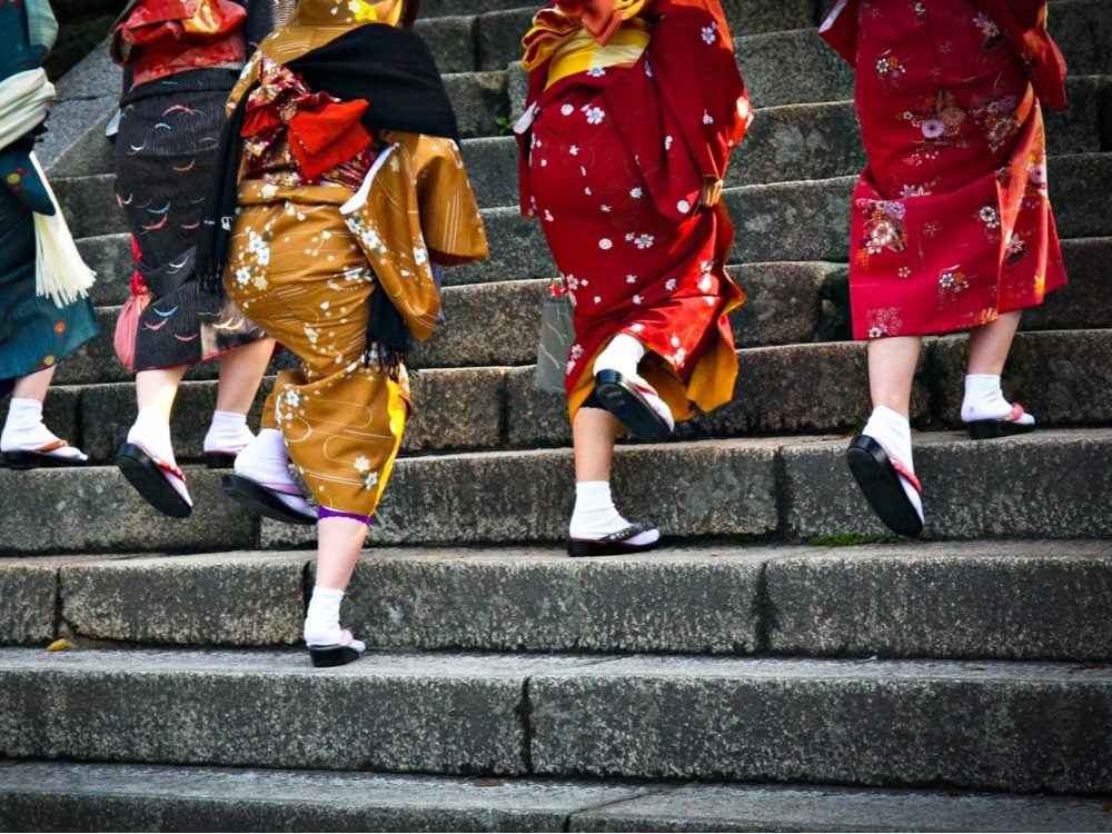 Japanese ladies in traditional dress