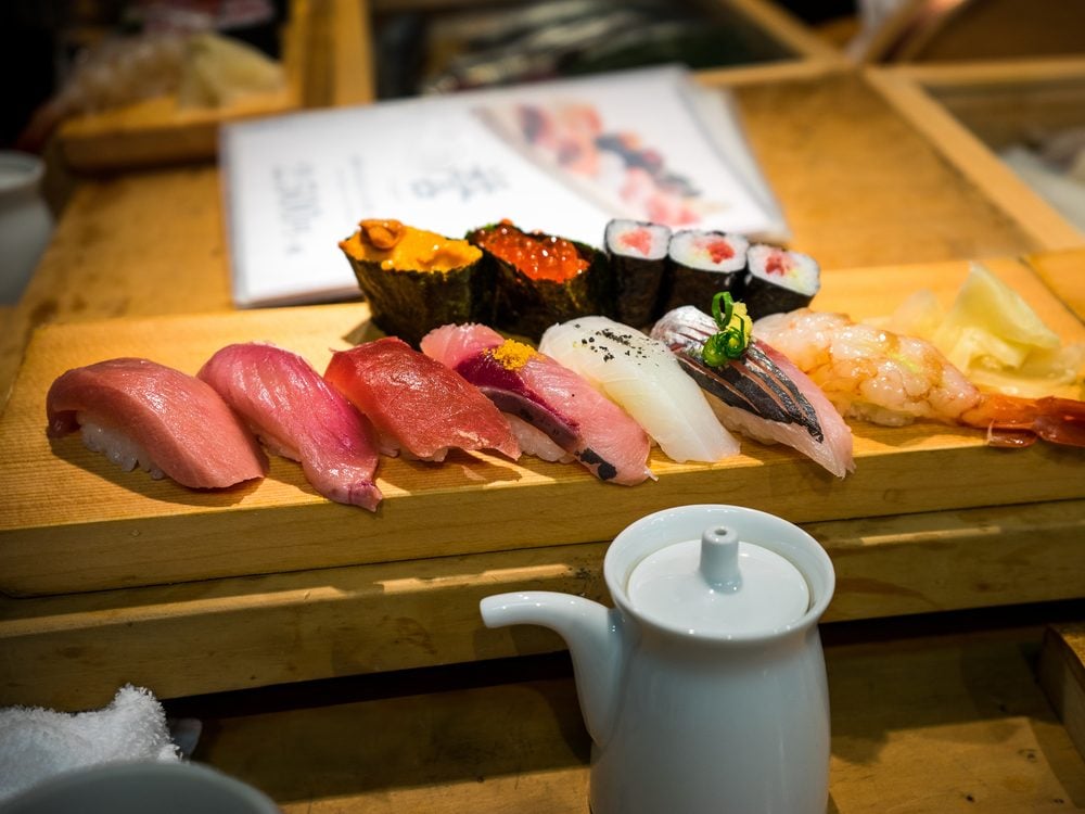 Sushi meal in Japan