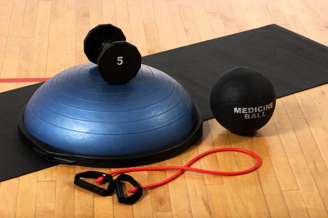 Work out equipment in the gym