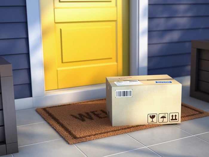 Signs an Amazon seller can't be trusted - package at front door