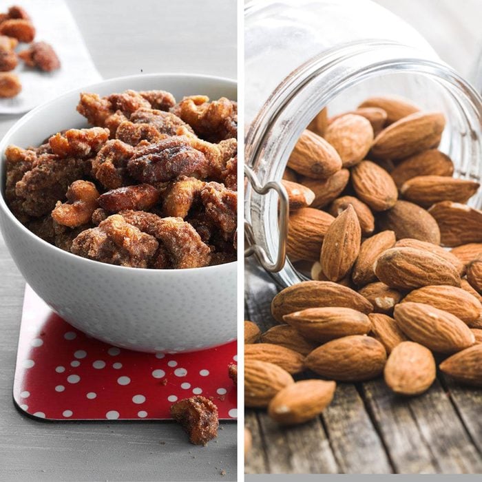 Two different kinds of nuts prepared differently