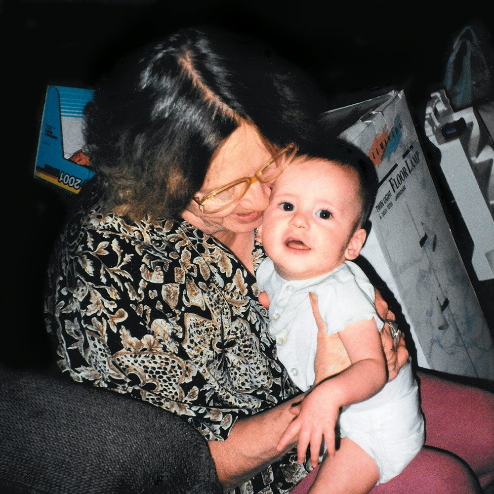 Grandma Norah with Tara's on, Chris, in 1995