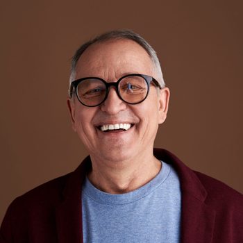 mature man with glasses