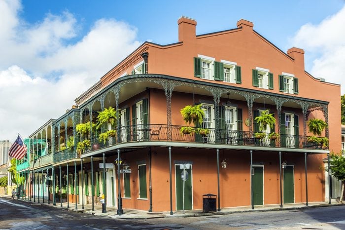 houses in historic building in the French Quarter in New Orleans