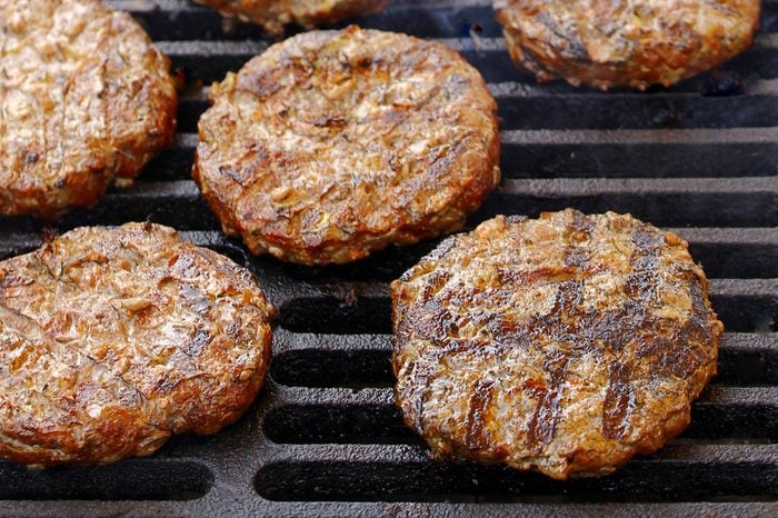 the Burgers on the grill grate