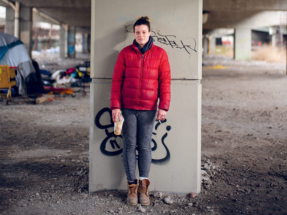Stacie, 31, was living under the Gardiner before the encampments were cleared out