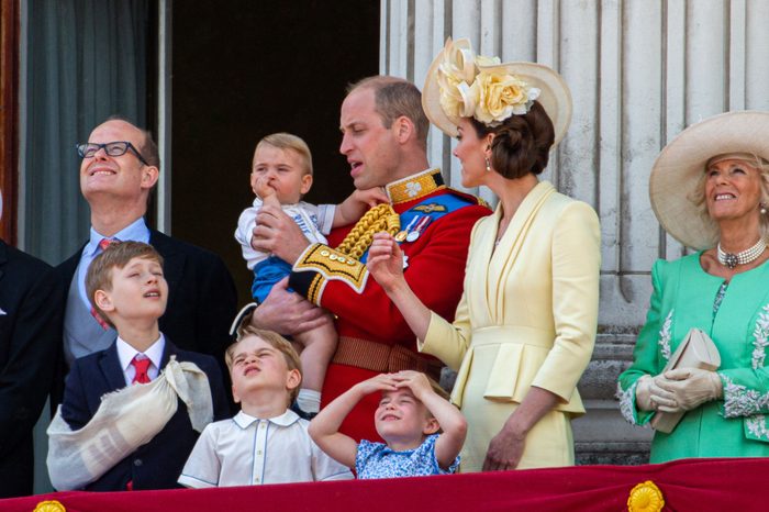 lbert Windsor, Prince William, Catherine Duchess of Cambridge, Prince Louis, Prince George and Princess Charlotte