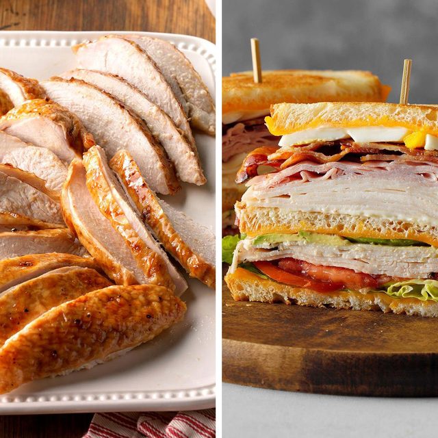low-sodium foods - Turkey slices next to cobb sandwich