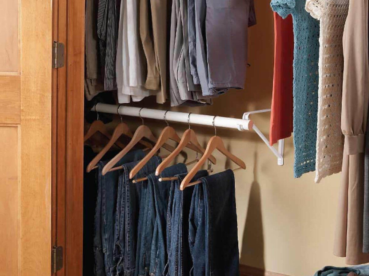 Clothes storage ideas for small spaces: Double-decker closet rod