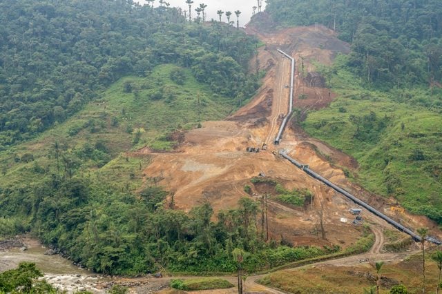Rio Abanico hydrolectric power generation project under construction in the Ecuadorian Amazon, Morona Santiago province.