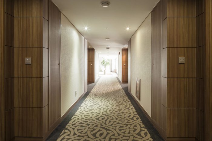 passage(way, path, passageway, hallway, aisle) in hotel room at the day in seoul, korea.