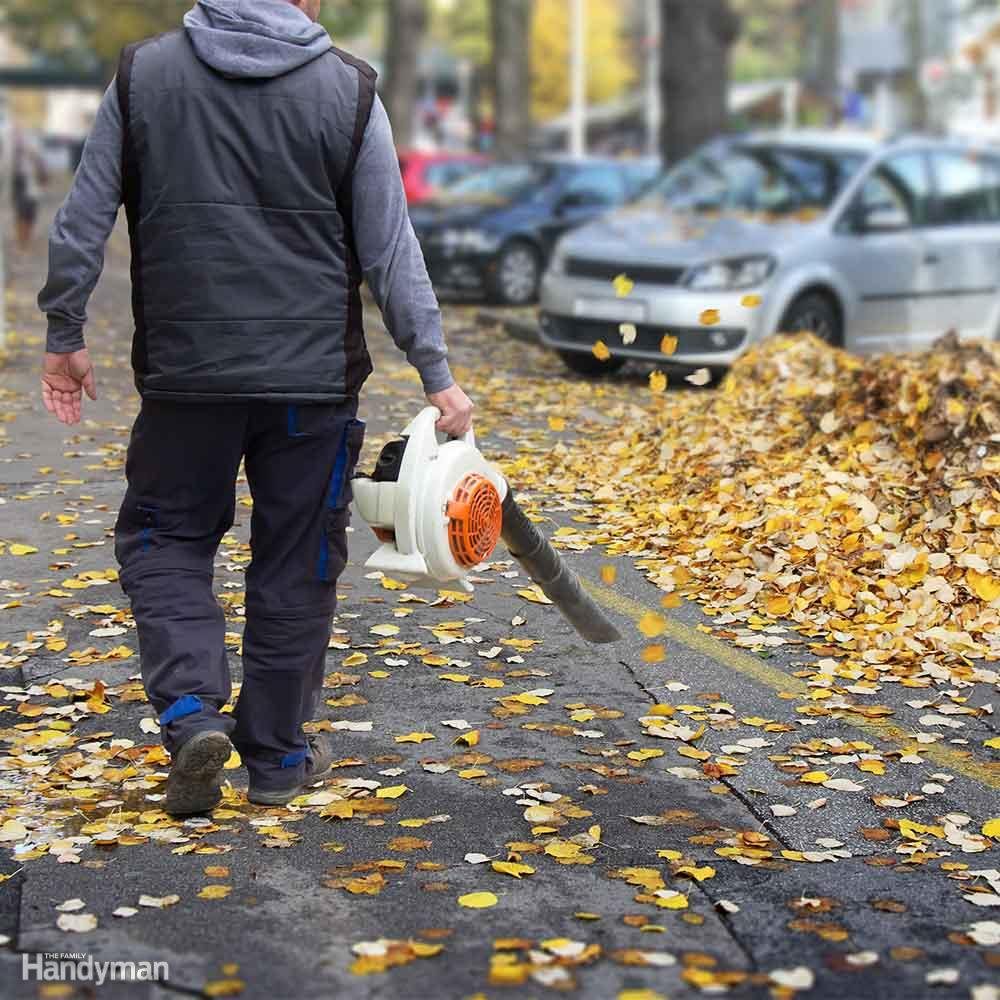 Fall yard maintenance - leaf blower