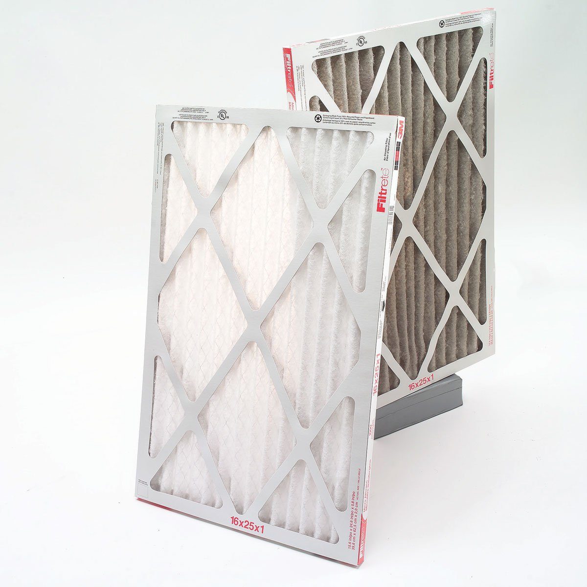 Clean and dirty furnace filters, changing furnace filter