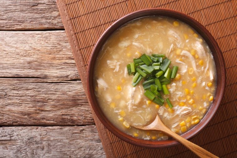 Corn and chicken soup