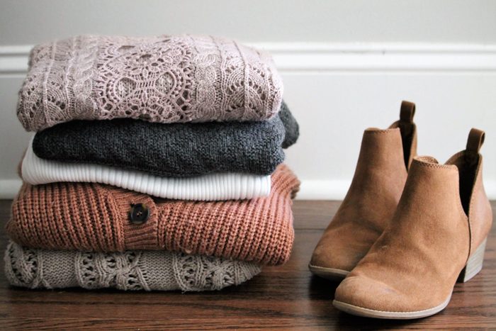 Fall Sweaters Softly Folded with Fall Boots