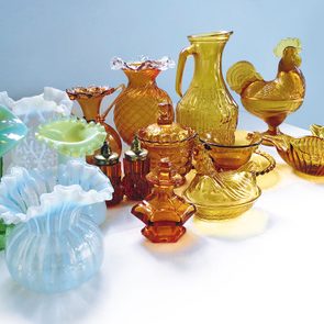 Vaseline glass and amber glass