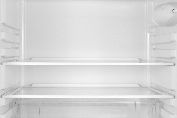 The empty fridge as backdrop