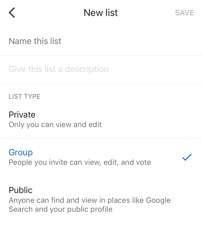 google maps group list