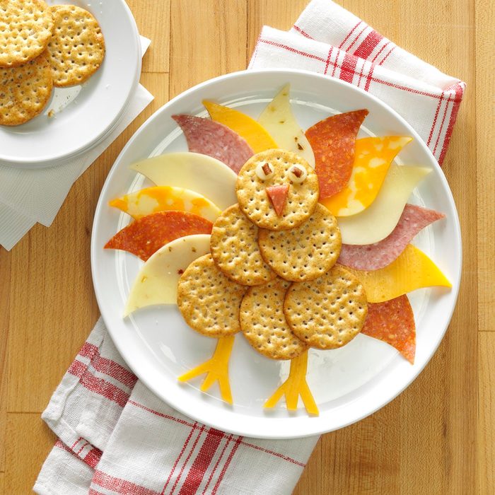 Cute turkey-shaped cheese appetizer