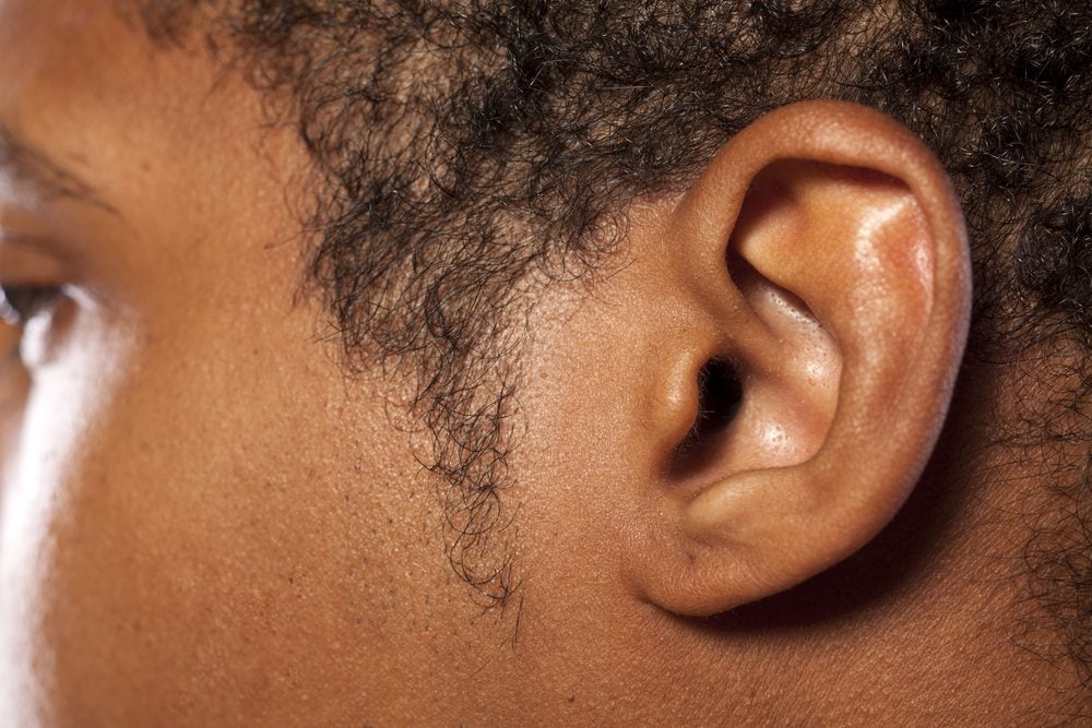 Close-up of man's ear