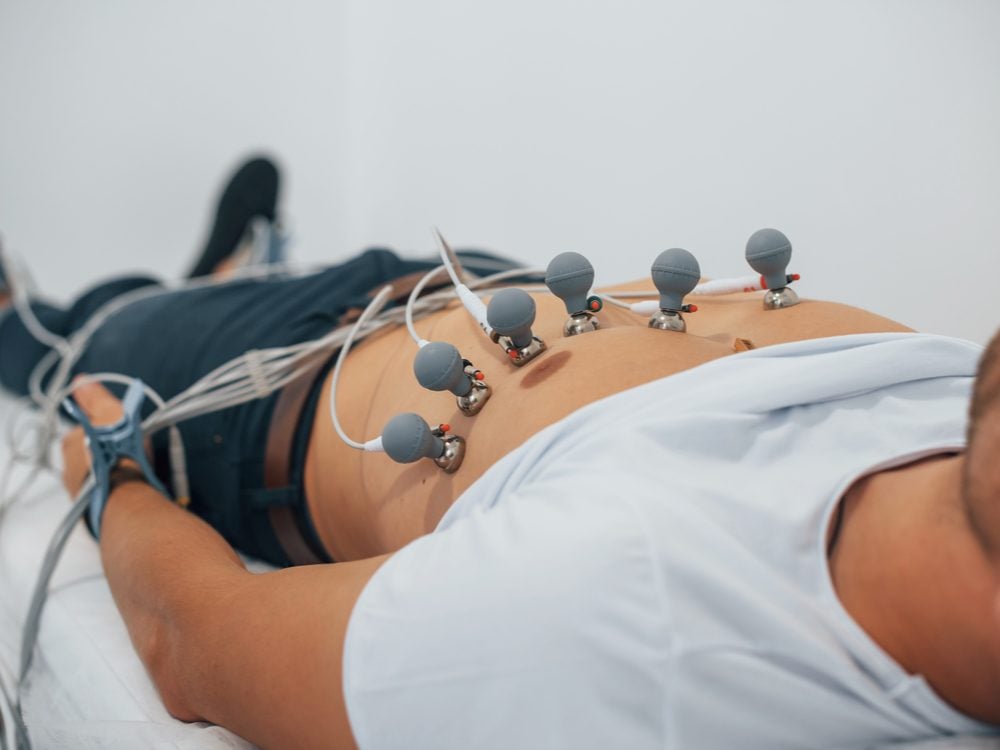 Person receiving EKG test