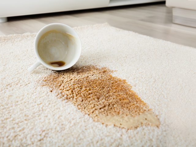 Homemade carpet cleaners - coffee stained rug