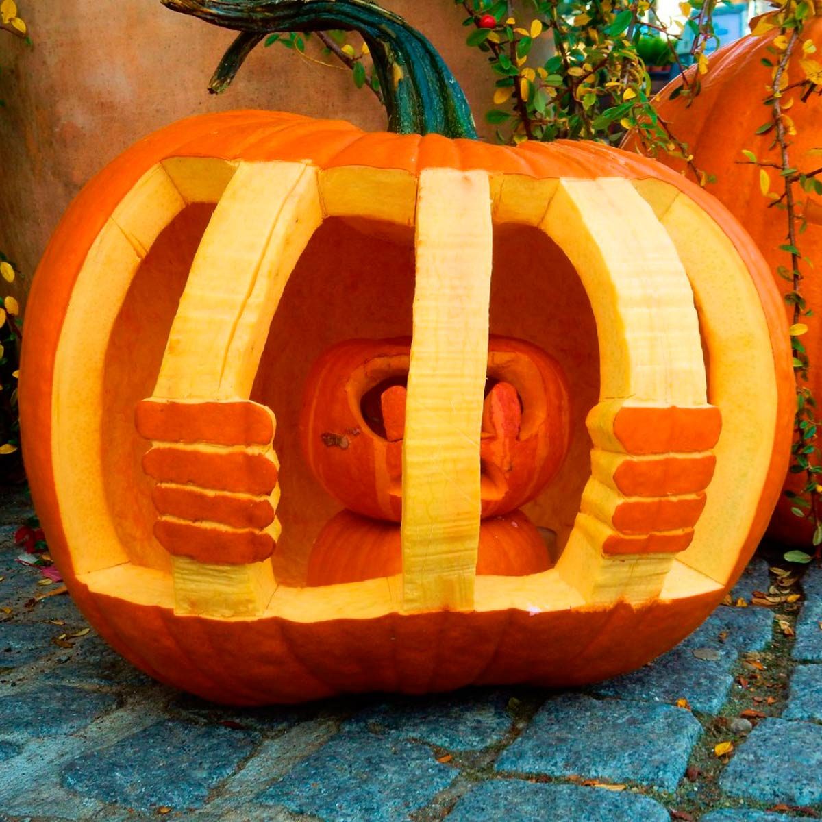 Jail cell pumpkin carving