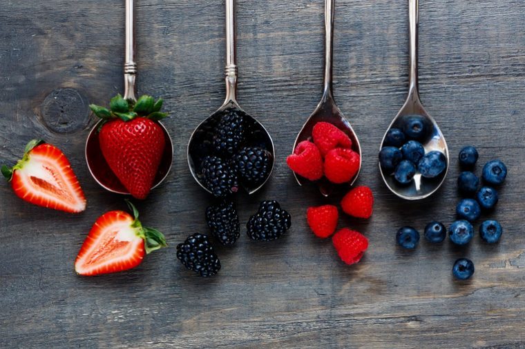 Strawberries, blackberries, raspberries and blueberries