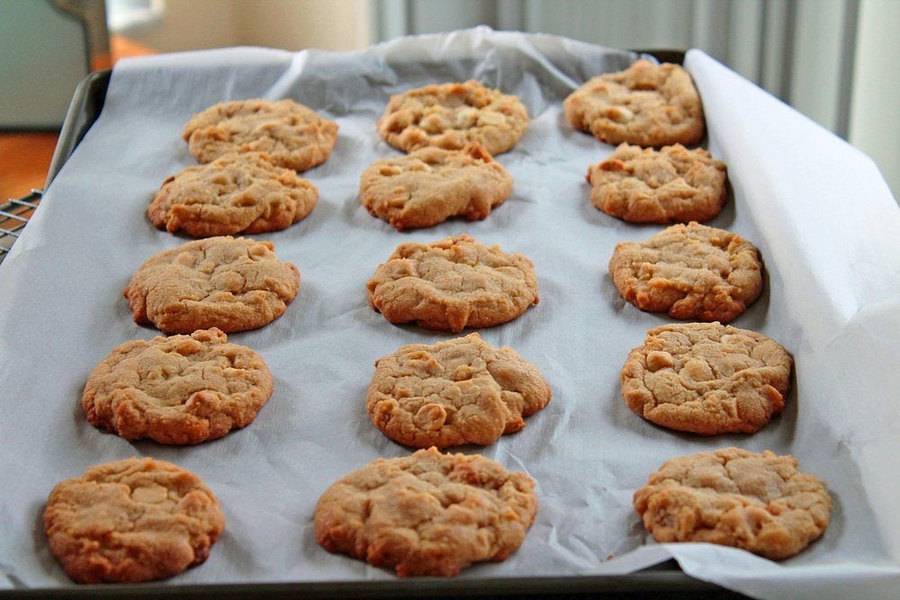 Cookies Lined up on Baking Sheet