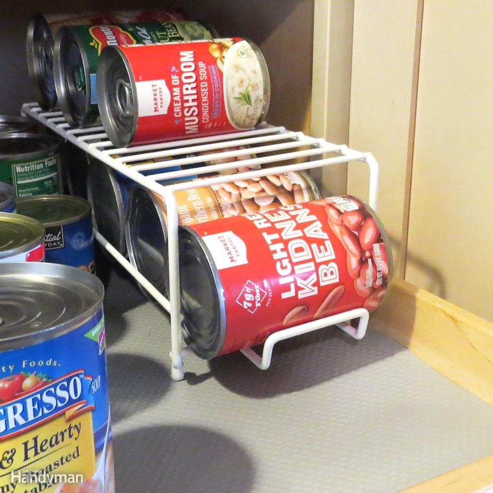 cans of food in pantry storage solution