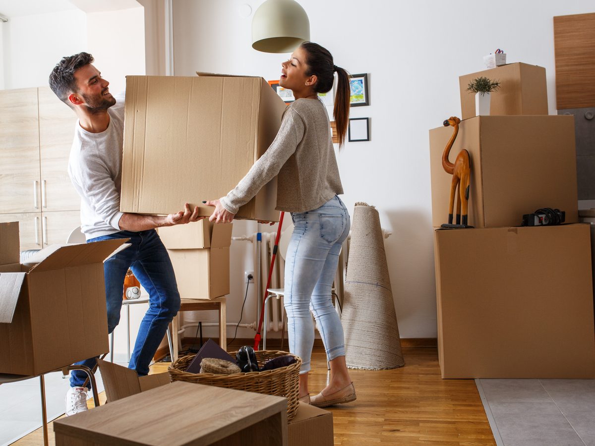 Couple moving into a home