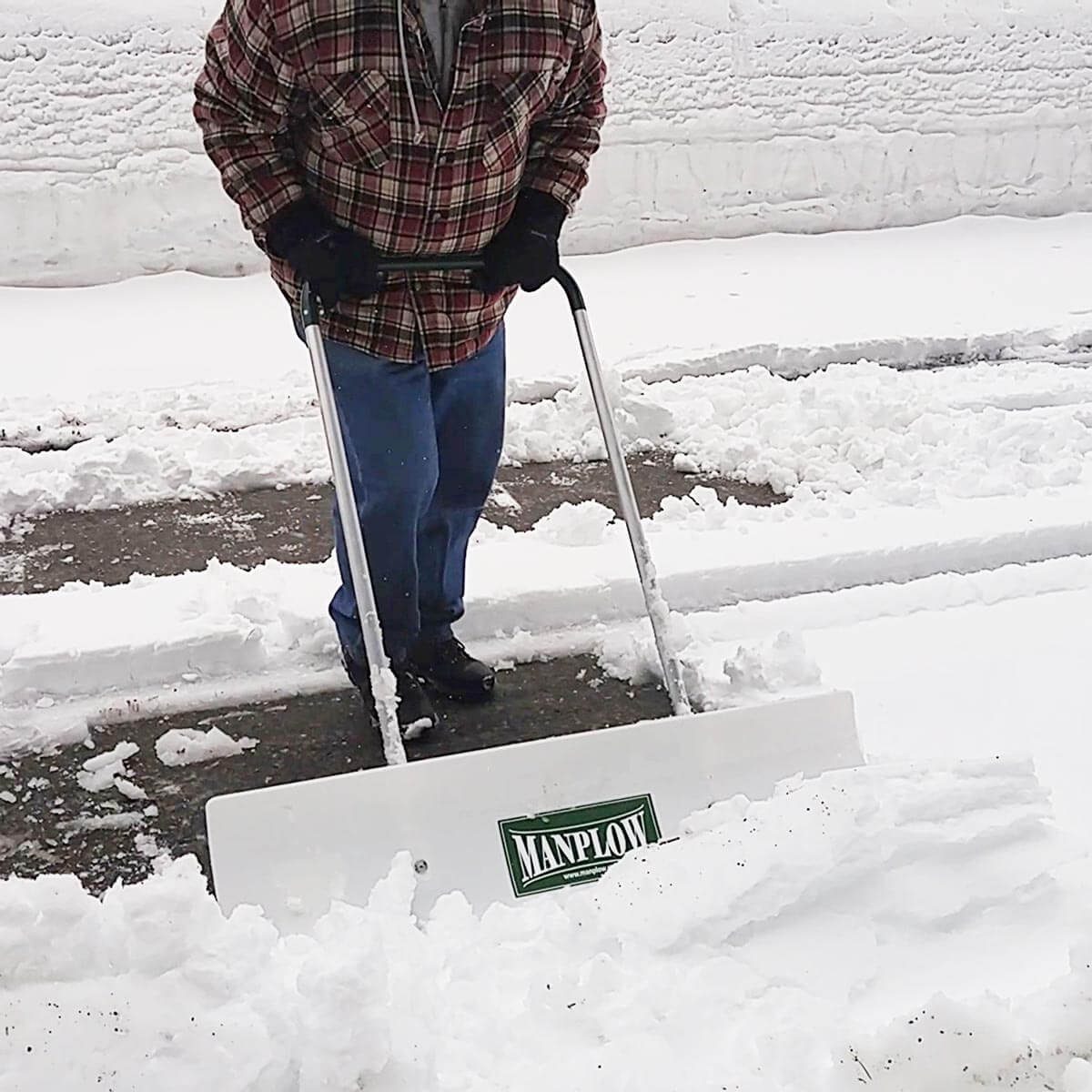 manplowhandplow snow plow tool driveway