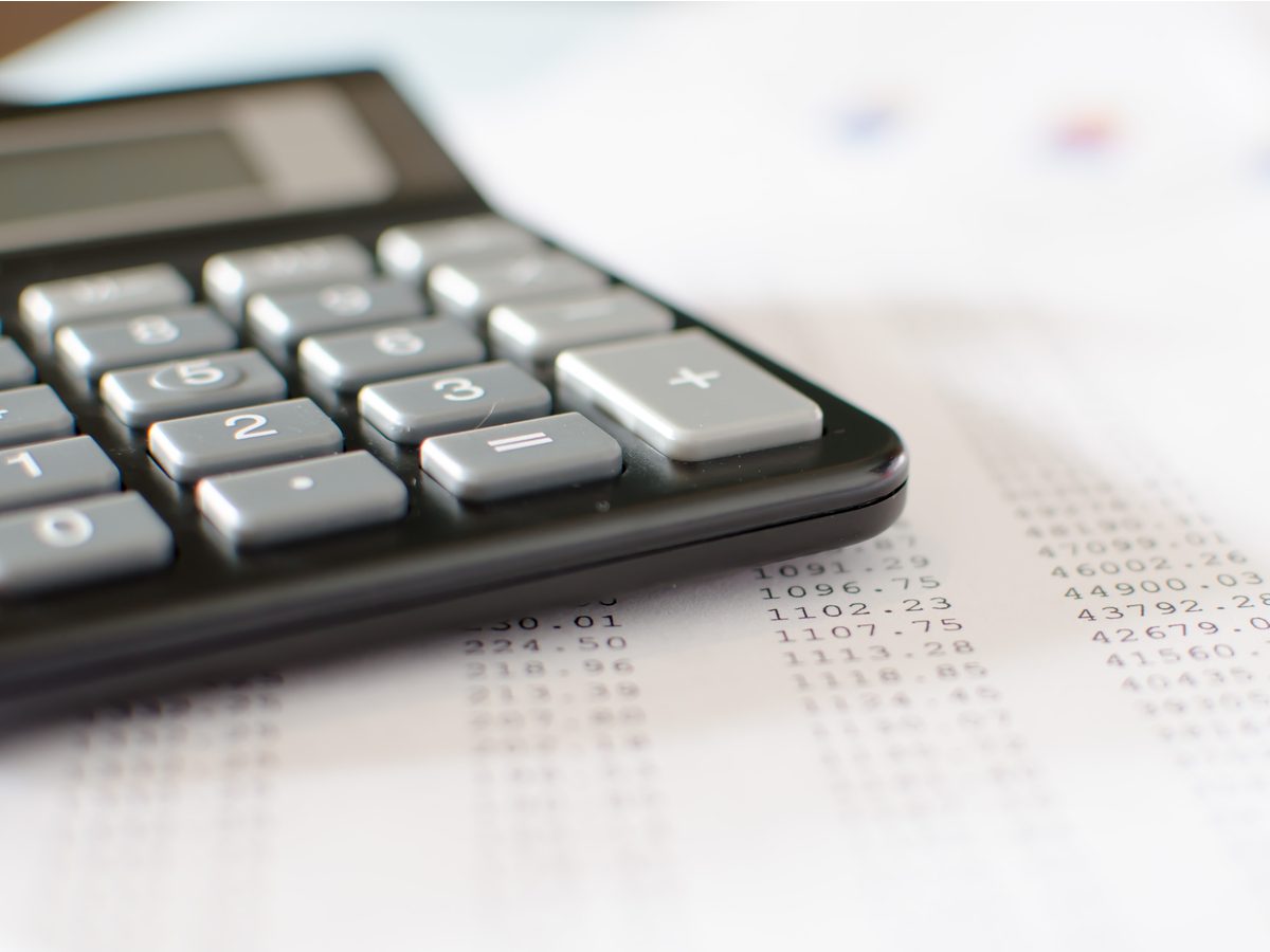 Calculator and financial documents