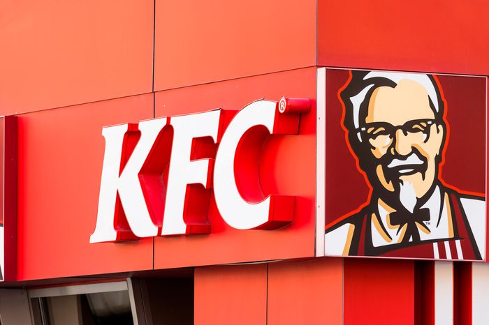 Close up of KFC logo and exterior