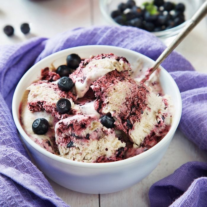 depression-era cooking tips - Vertical photo of fresh blueberry and banana homemade ice cream; Shutterstock ID 718026043; Job (TFH, TOH, RD, BNB, CWM, CM): TOH