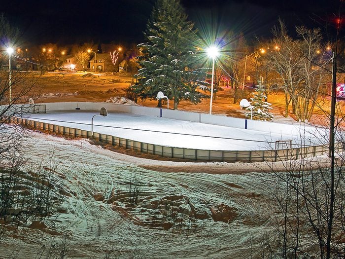 northern ontario winter - Hockey rink in Atikokan, Ontario