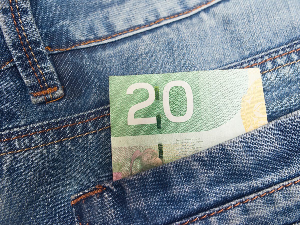 Ways to make more money - Canadian $20 bill in pocket
