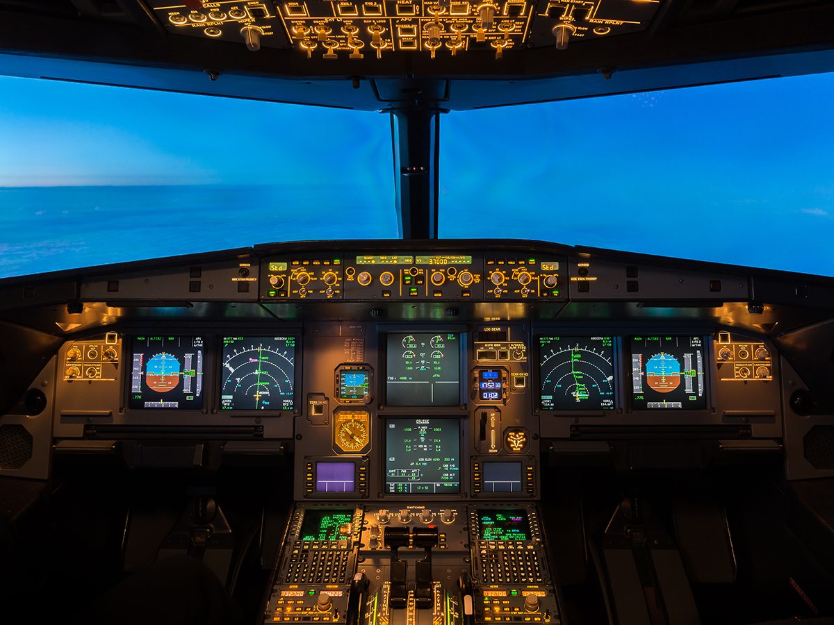 Aviation terms - flight deck of airplane