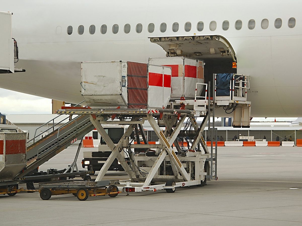 Aviation terms - airplane loading cargo