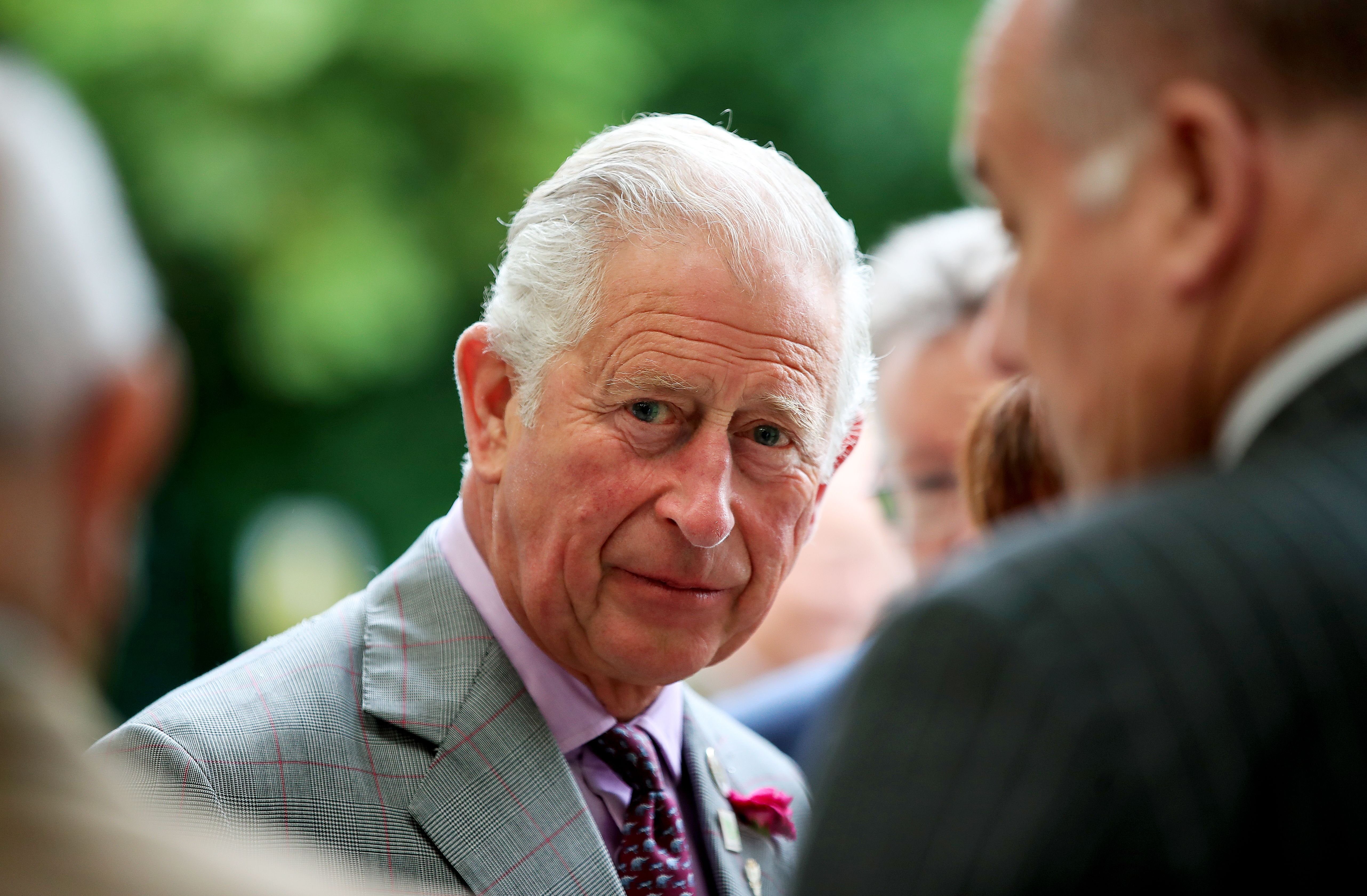 Prince Charles arrives for a visit to Woolcool in Stone, Staffordshire, to learn how they use sheep's wool to create alternative sustainable packaging for food and medicine. 19 Jul 2019