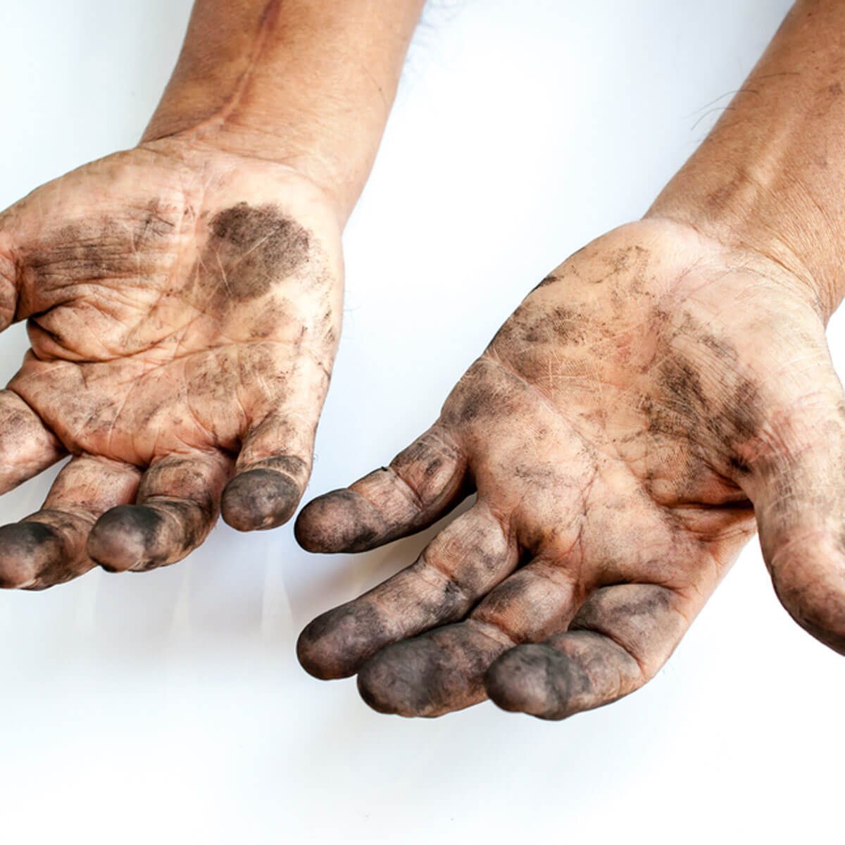Dirty greasy hands
