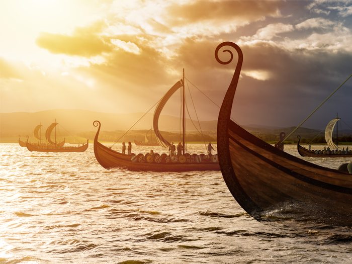 Viking ships on water